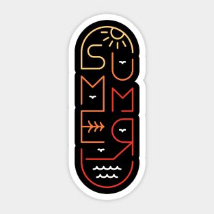 Summer Skateboard Typography Sticker